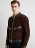 Handmade Biker Men's Brown Suede Stylish Genuine Soft Lambskin Leather Jacket