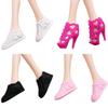 30cm Lele Barbie Doll High Heel Shoes Black Sandals Girls Role Play Toy Accessories