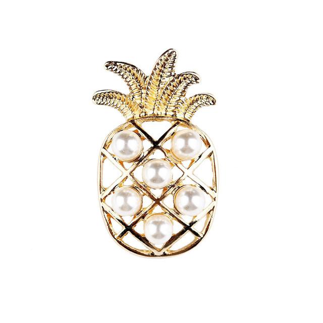 Pearl Crystal Pineapple Brooch Pins Women 'S Clothing Accessories Brooches Collar Pins Women 'S Jewelry