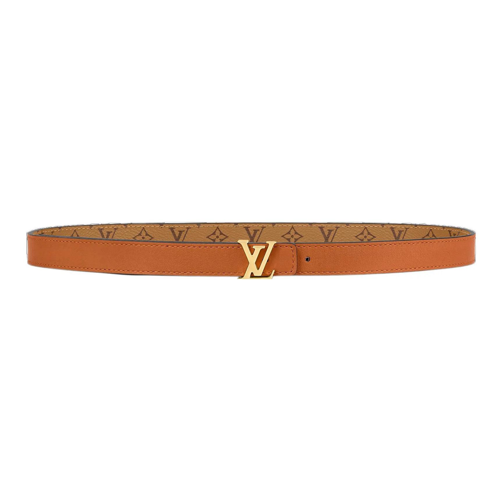

LOUIS VUITTON ICONIC monogrammed smooth buckle double-sided canvas metal-trimmed leather belt women s style brown/light brown width 2cm 80-Original Box and Bag