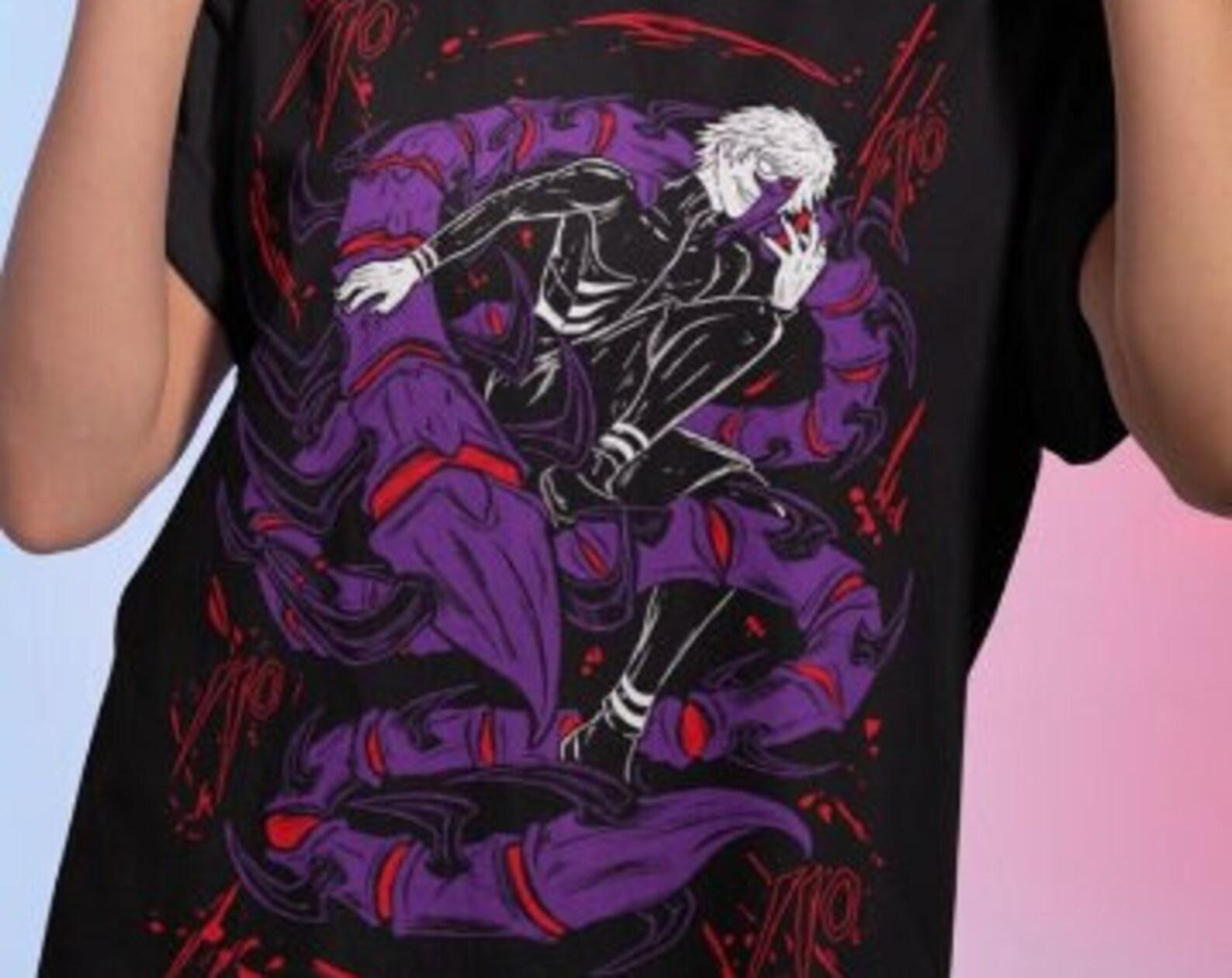 Horror Manga Shirt They Are Watching, Black Goth Japanese Anime T-Shirt, Goth Aesthetic Clothing, Alternative Creepy Shirts XL