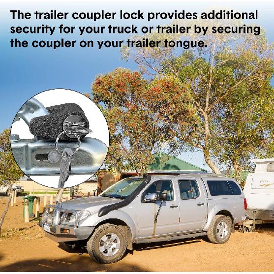 Chumia 4 Pack Black Trailer Hitch Coupler Lock With Keys, Dia 1/4 Inch 3/4 Inch Span Trailer Tongue Hitch Lock For Tow Boat Rv Truck Car'S Coupler