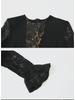 Women's 2024 Winter Lace-Stitched Flared Sleeve Long Sleeve Top