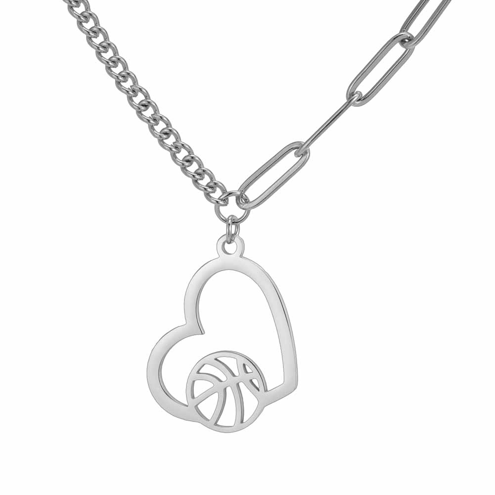 Heart Soccer Pendant Stainless Steel Necklace Men Women Link Chain Jewelry On The Neck Sport Pendants Birthday Gifts 2026 Trend