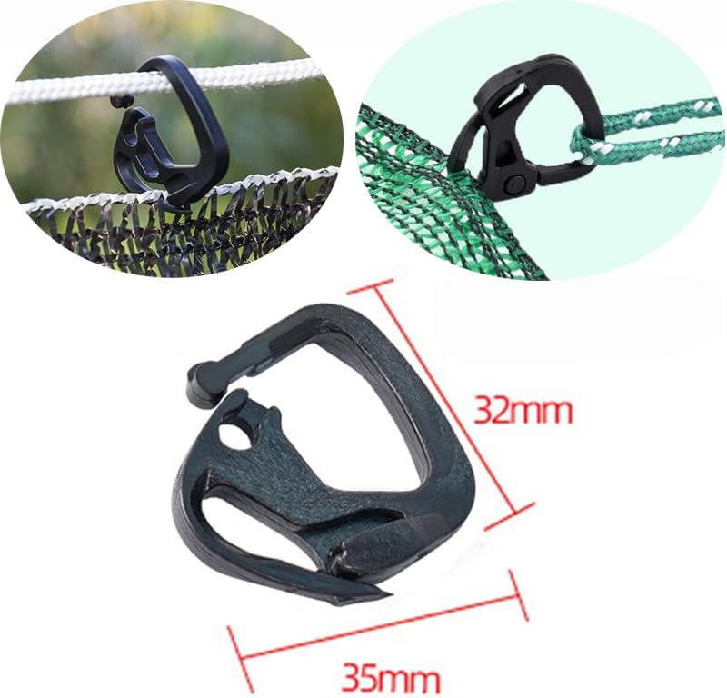 

Shade Cloth Clips Plastic Lock Grip Hook Hanging Clamps Buckle for Sun Shade Cloth Net Anti Bird Netting Garden Greenhouse Shade 100pcs чёрный