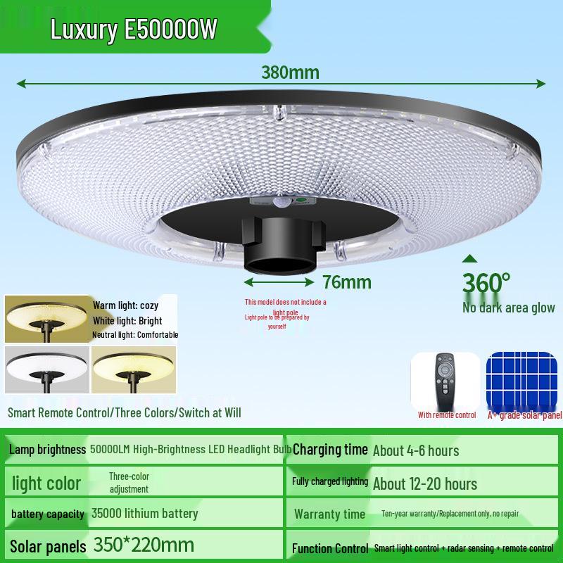 

High-Power Solar UFO Courtyard Light for Gardens & Streets