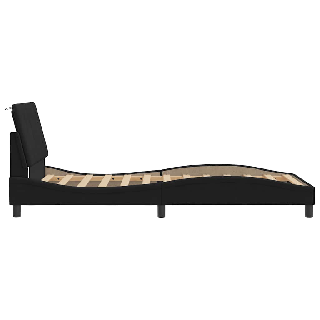 Bed Frame without Mattress Hanko Black 100x200 cm Velvet