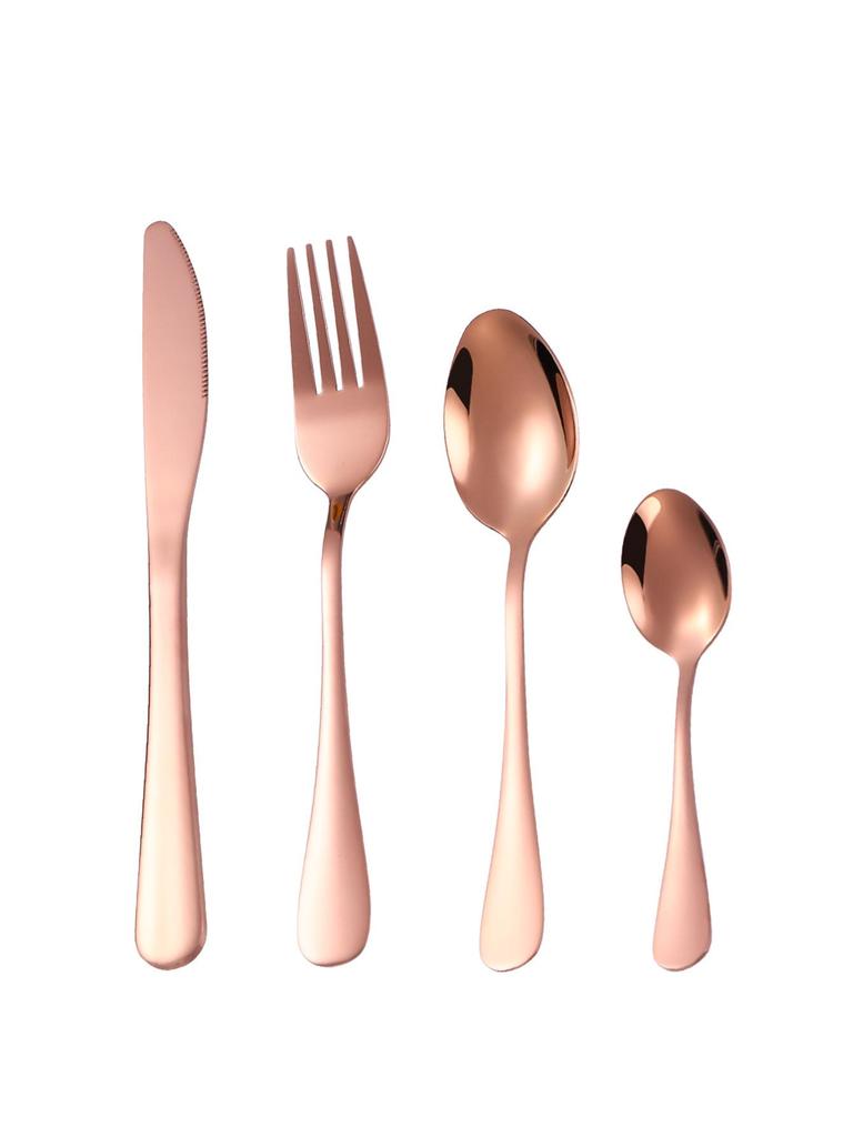 1010 Stainless Steel Western Cutlery Set: Thickened Knife, Fork, Spoon for Hotel & Home, Available In 4 or 24 Pieces