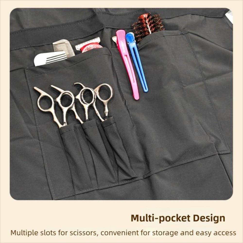 Professional Black Stylist Apron Adjustable Barber Shop Work Clothes  for Pet Grooming