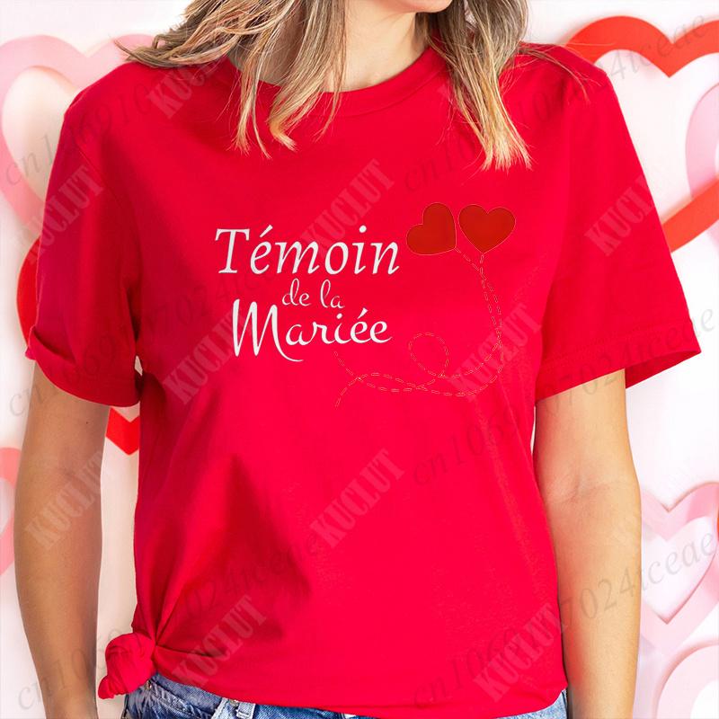 Bachelorette Hen Party Evjf Future Team Bride T-Shirt French Women Short Sleeved Tees Graphic Tops Bridal Shower Wedding Clothes