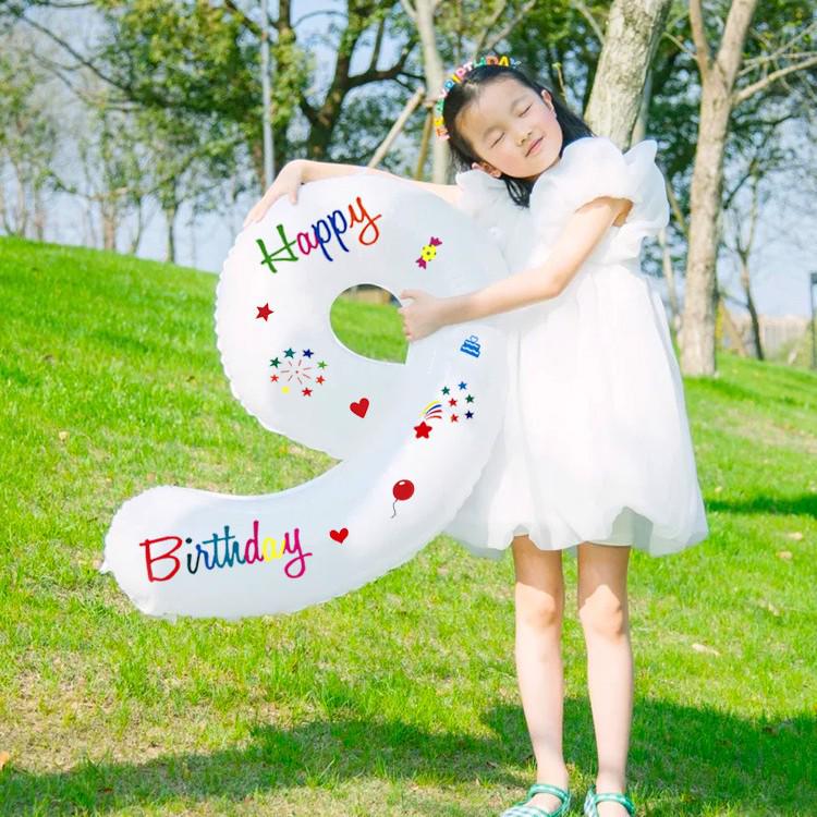 32nd Birthday Number Balloons & Decoration Set for Kids - Photo Props for Boys & Girls