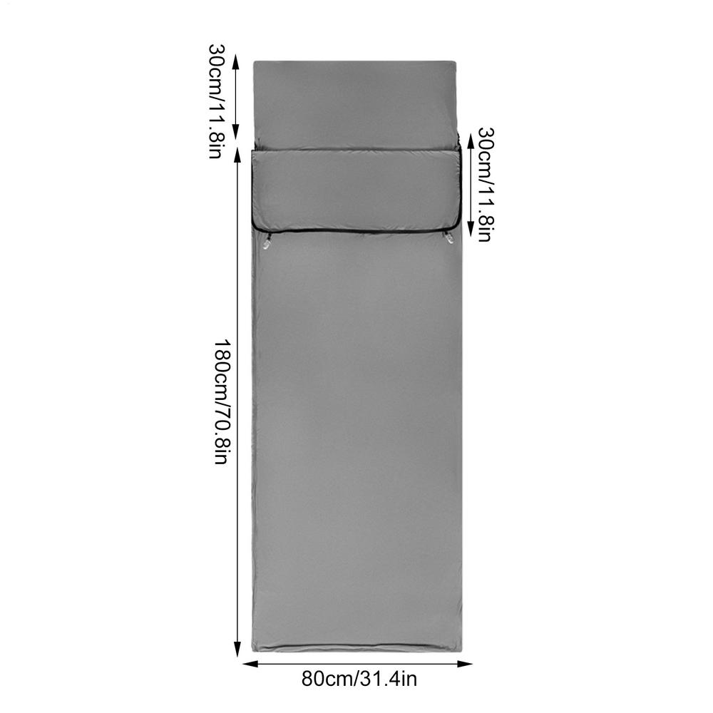 

Outdoor Sleeping Bag Liner Envelope Type Resting Sack Travel Sheets For Hotel Envelope Type Camping Sleeping Bag Liner For темно-сірий колір