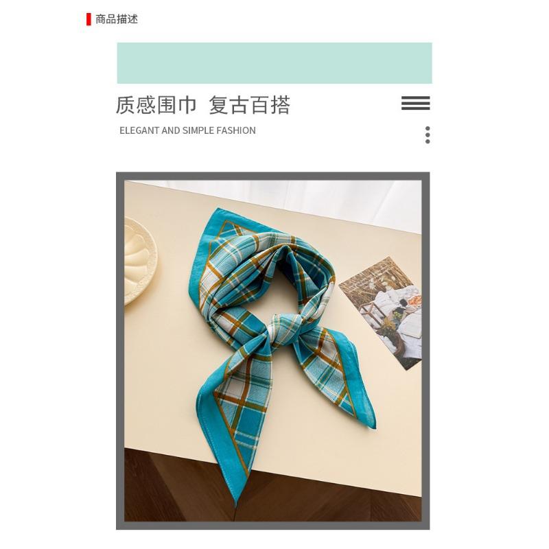 Vintage Style Cotton Small Square Scarf For Women Sun Protection Decoration