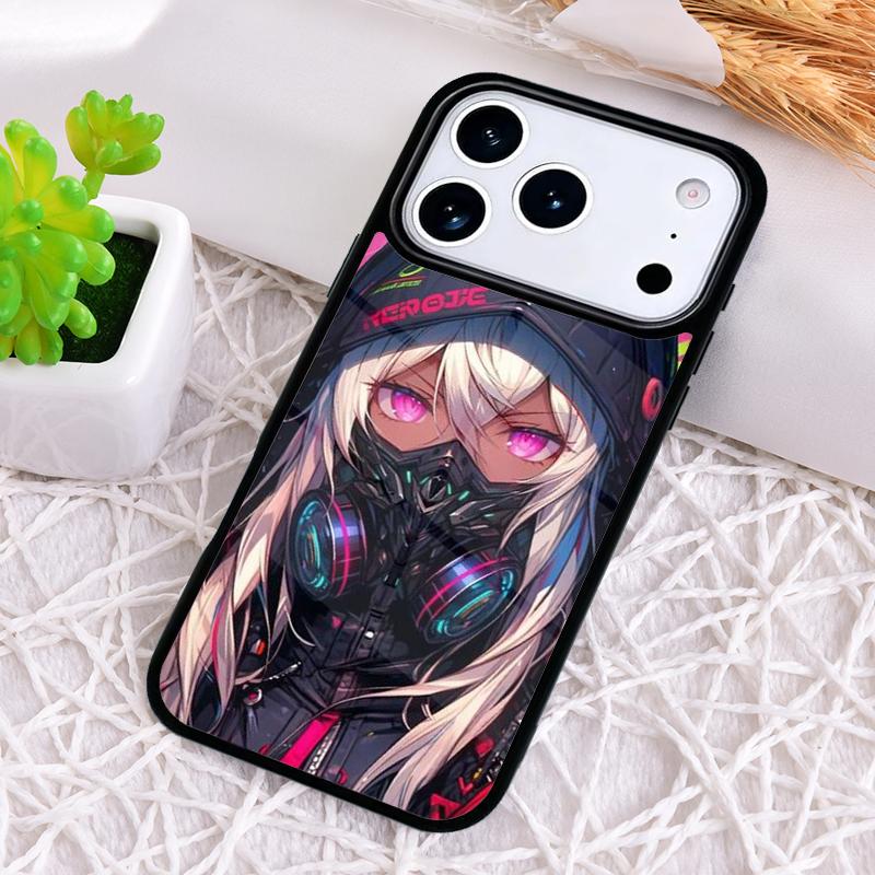 

Anime Girl Mask Phone Case for iPhone 17 Air 16 15 11 12 14 13 Pro Max Shockproof Cover iPhone 16