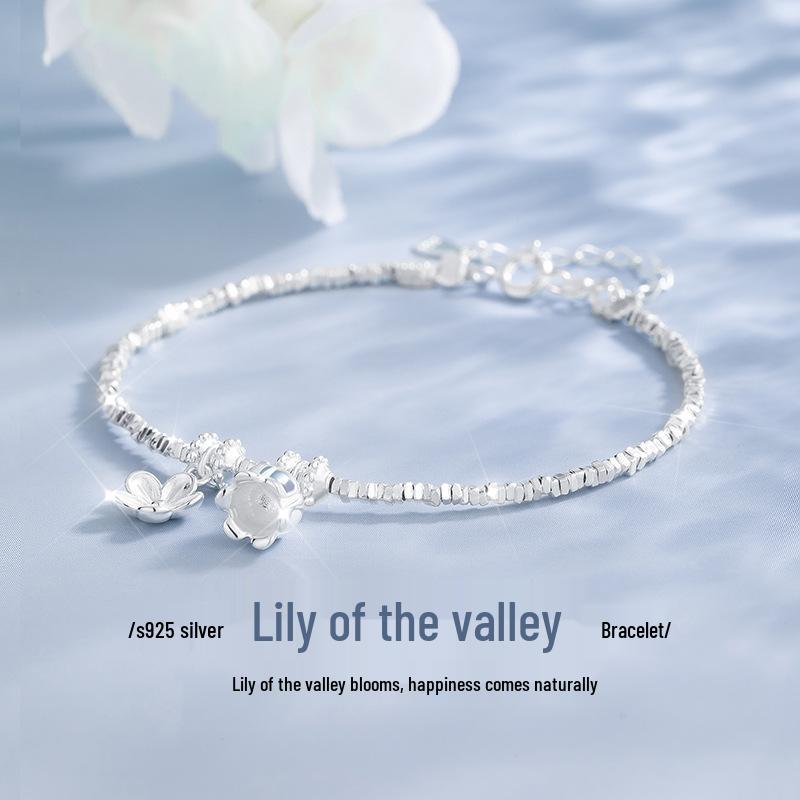 

Lily of the Valley S925 Sterling Silver Bracelet – Elegant Qixi Festival Gift for Women 925 Silver