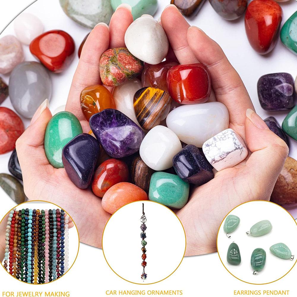 Natural Tumbled Stones Bulk Polished Rocks Gemstones Assorted Healing Crystals for Home Garden Tank Aquarium Decoration
