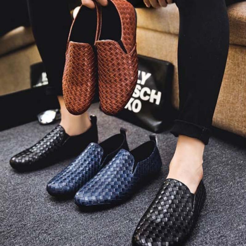 Fashion Men's Casual Leather Shoes 2025 New Spring/Autumn Ventilate Men Loafers Shoes Driving Man Shoes