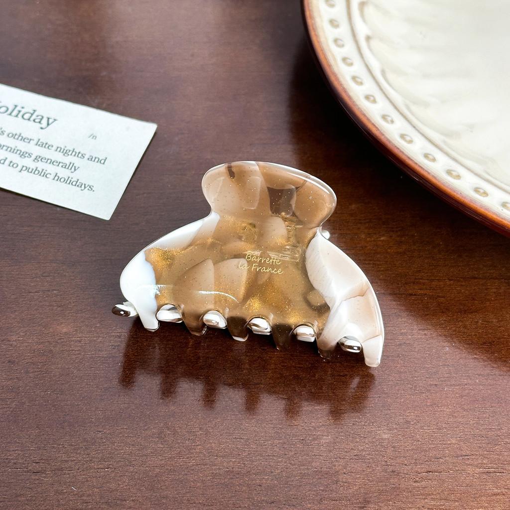 Sophisticated Acetate Hair Claw Clips In Vintage Milk Coffee Color For Chic Women's Hair Accessories