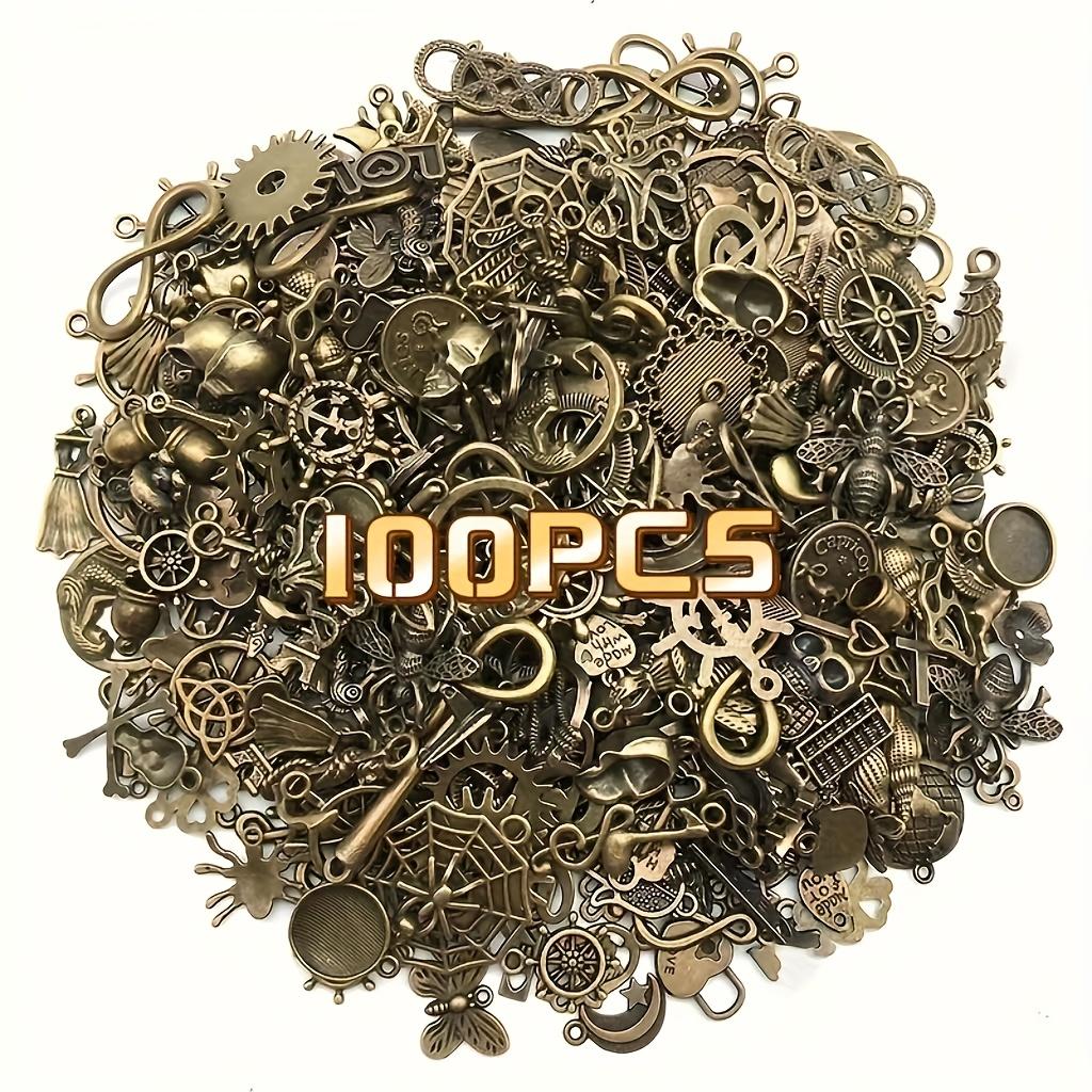 Misto Vintage 100pz Casuale Lega Bronzo Antico Ciondolo Charms Fatto a Mano DIY Bracciale Pendenti
