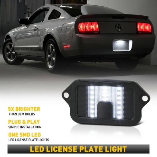 White SMD LED Rear License Plate Light Lamp For Upgrade 2005-2009 Ford Mustang