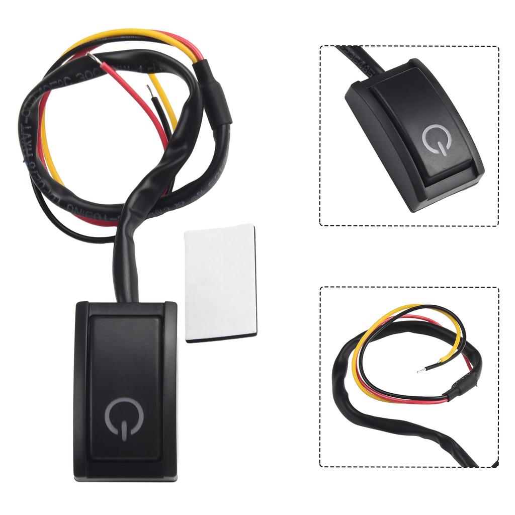 DC12V/200mA Car Auto Interior DIY Mount Push Button Latching Turn ON/OFF Switch Sticker LED Light RV Truck ON/OFF Switch Switches4