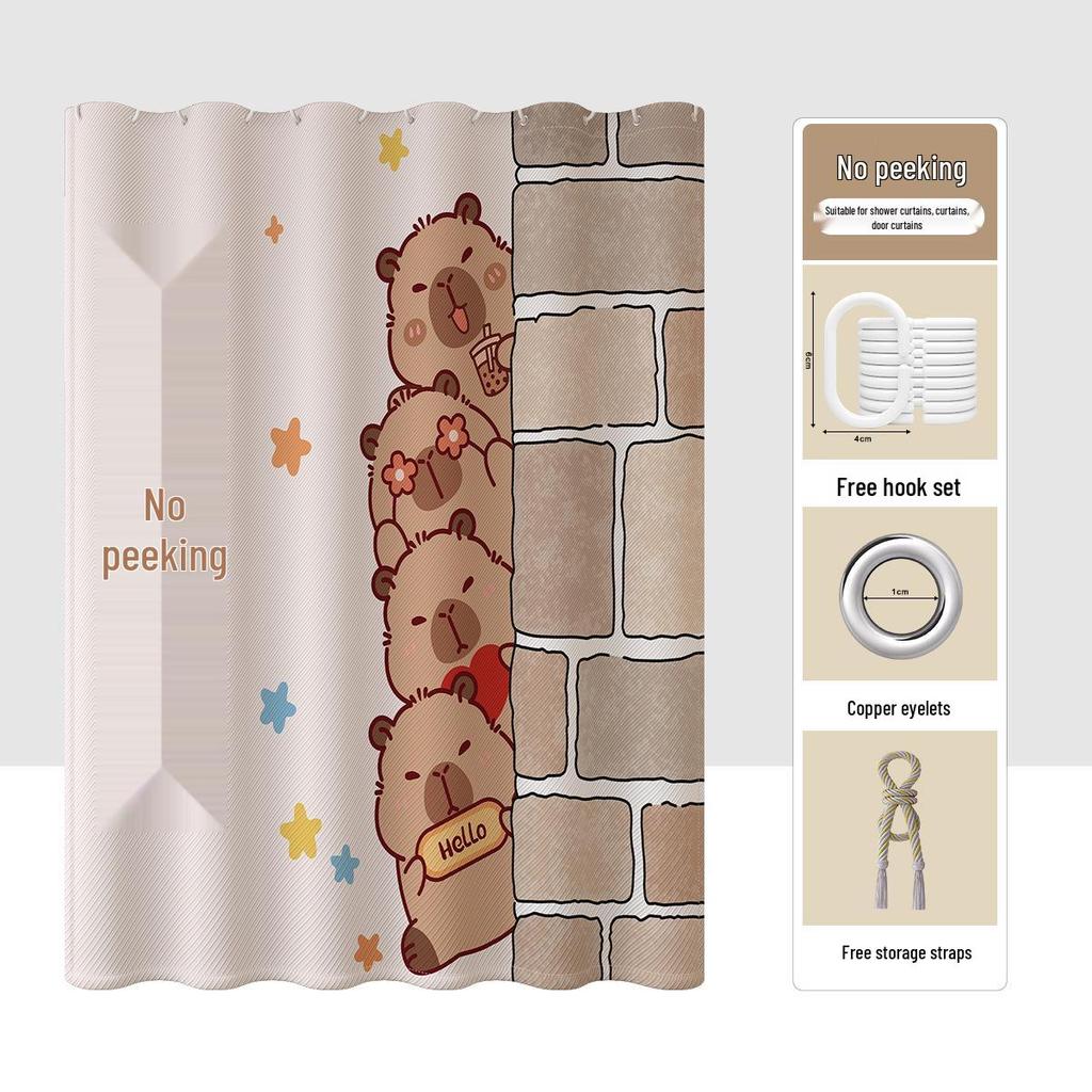 Premium Waterproof Mildew-resistant Bathroom Shower Curtain Set with Thickened Privacy Partition