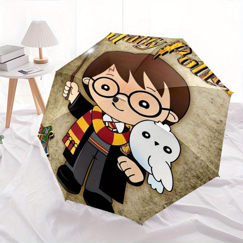 Cartoon Harry Potter Cartoon Umbrella, Portable 3 Fold Compact Umbrella, Suitable for Camping, Hiking and Travel,s.C006
