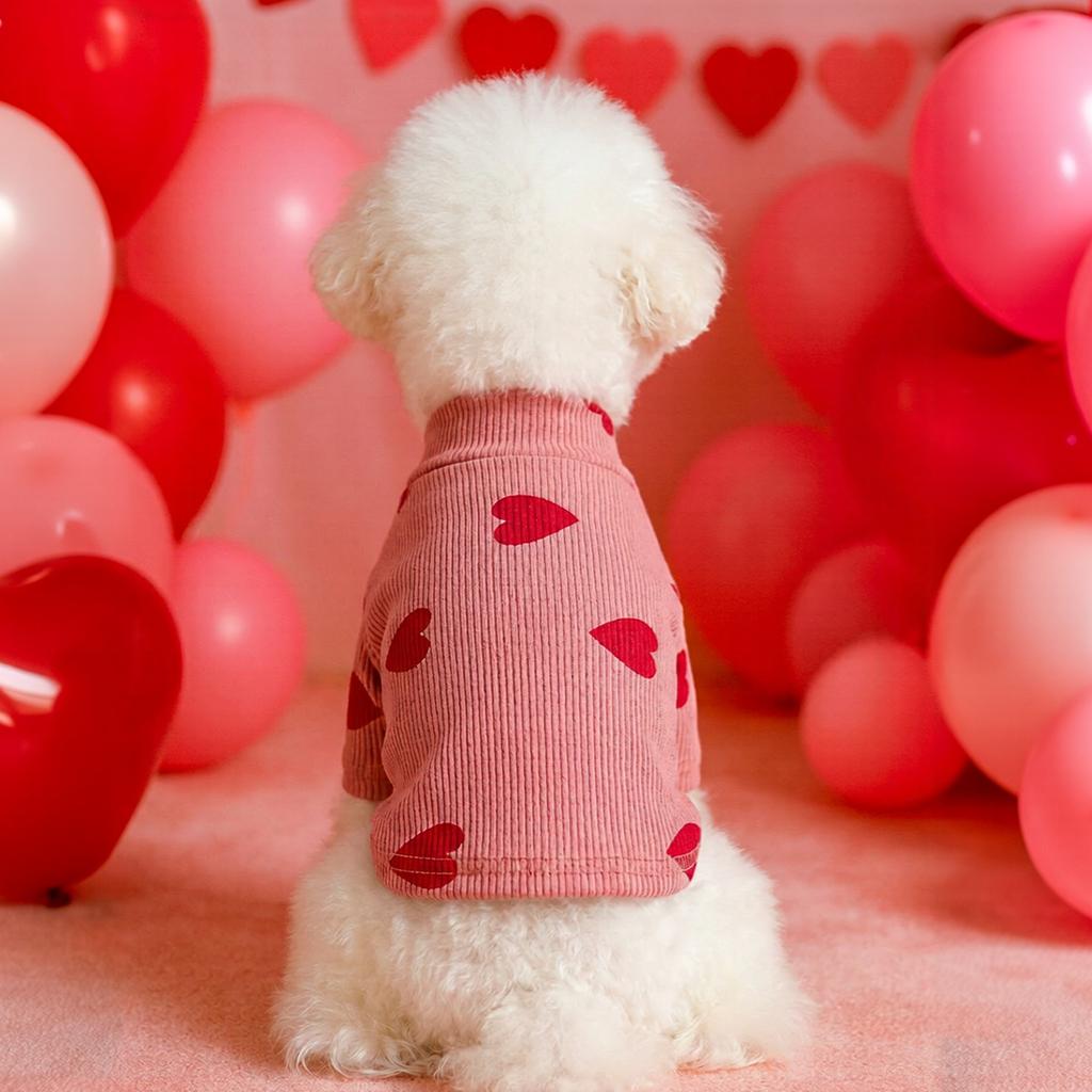 Pet circle, dog small dog clothes, cat clothing, autumn and winter Valentine's Day love collection
