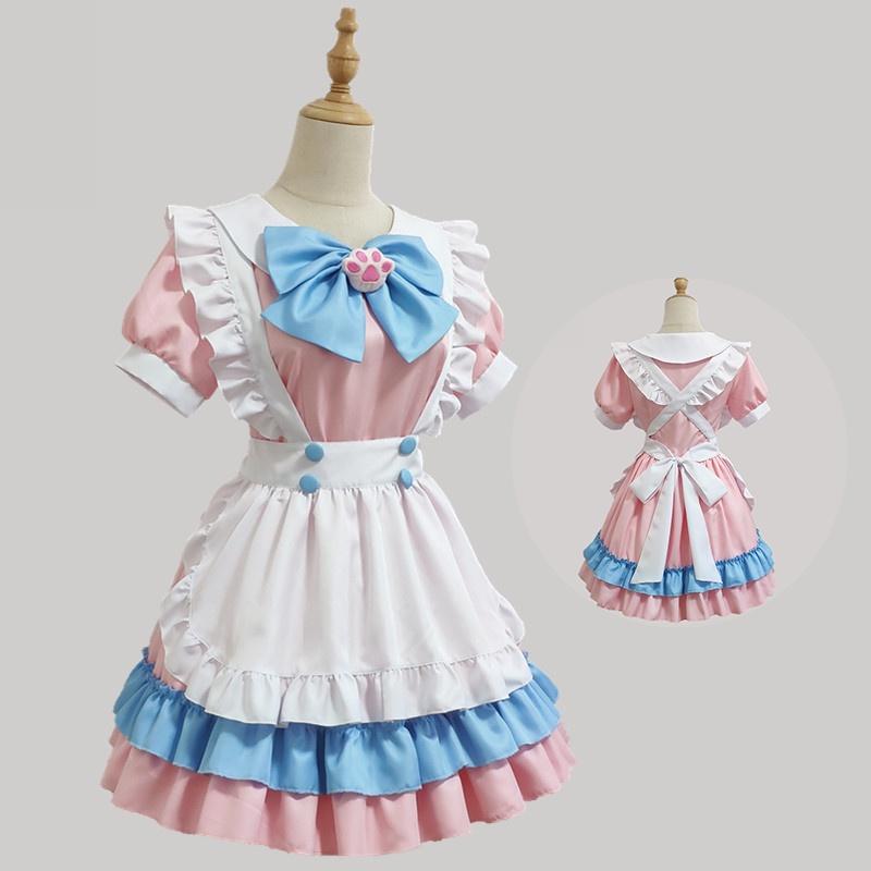 Charmantes und Elegantes Lolita-Kleid Maid-Uniform Outfit Mit Polster und Schürze