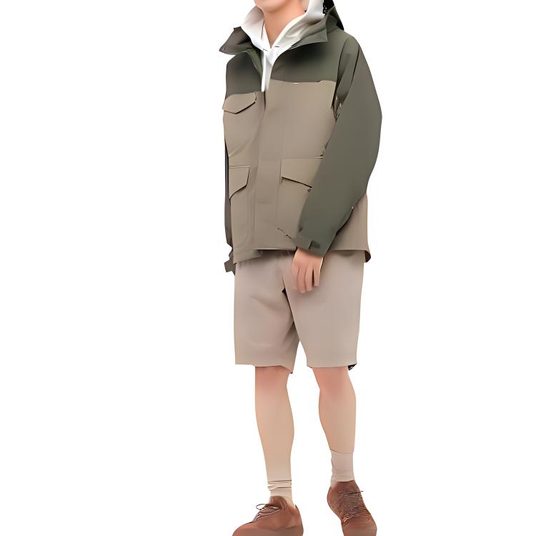 UNIQLO Color Block Hooded Jacket Unisex Jackets Green 451285-56