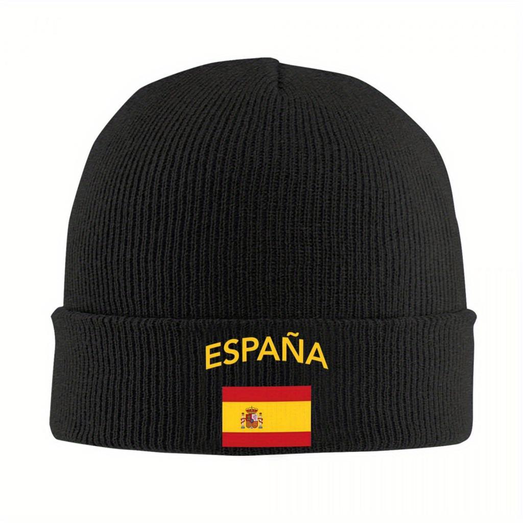 Spain Spanish Flag Beanie Hats Knitting Hat Outdoor Sport Elastic Adult Unisex Caps Autumn Winter Printed Cool Bonnet Hats