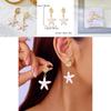 Summer Ocean Starfish Earrings With Alloy Shell Design For Women Beach Jewelry