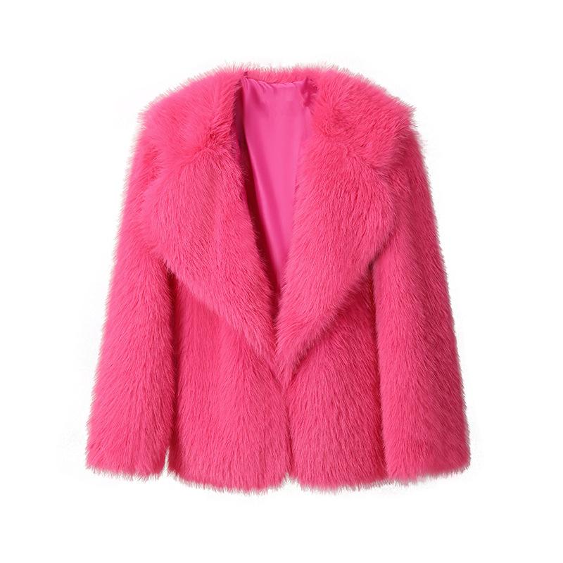 Cappotto in pelliccia sintetica di lusso da donna inverno spesso caldo manica lunga colletto couverture cappotto femminile elegante capispalla da donna