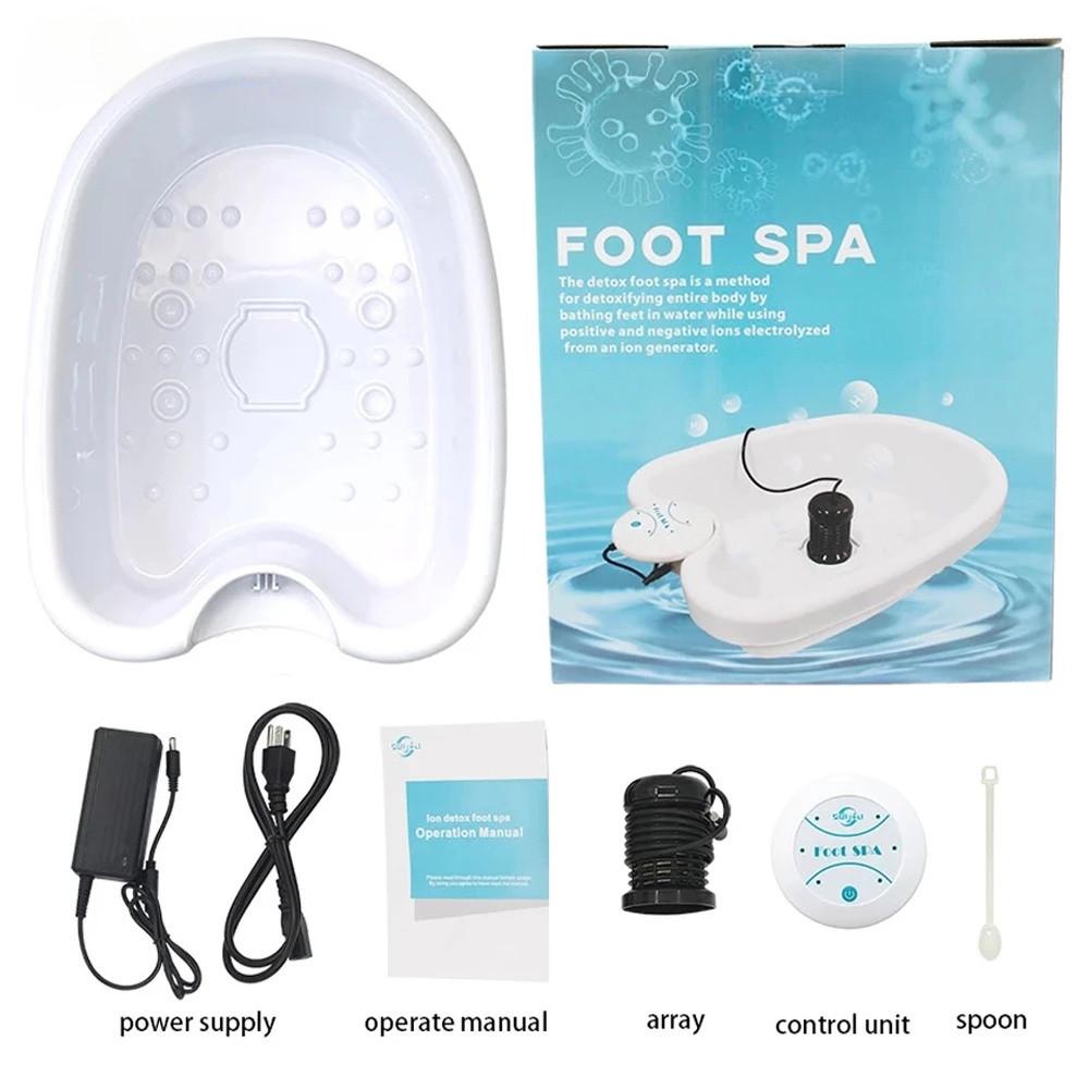 Detox Ionic Cleanse Vibrating Machine Basin Bath Arrays Health Care Equipment Electric Foot Spa Bath Massager Set