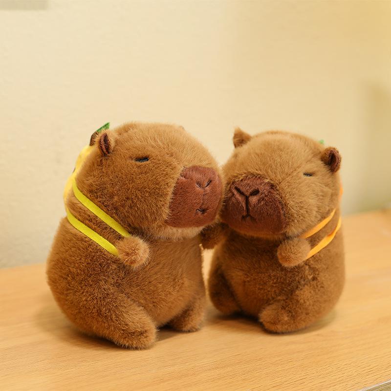 New Product Kapibala Series Plush Toys Fruit Backpack Capybara Doll Grab Machine Doll Doll