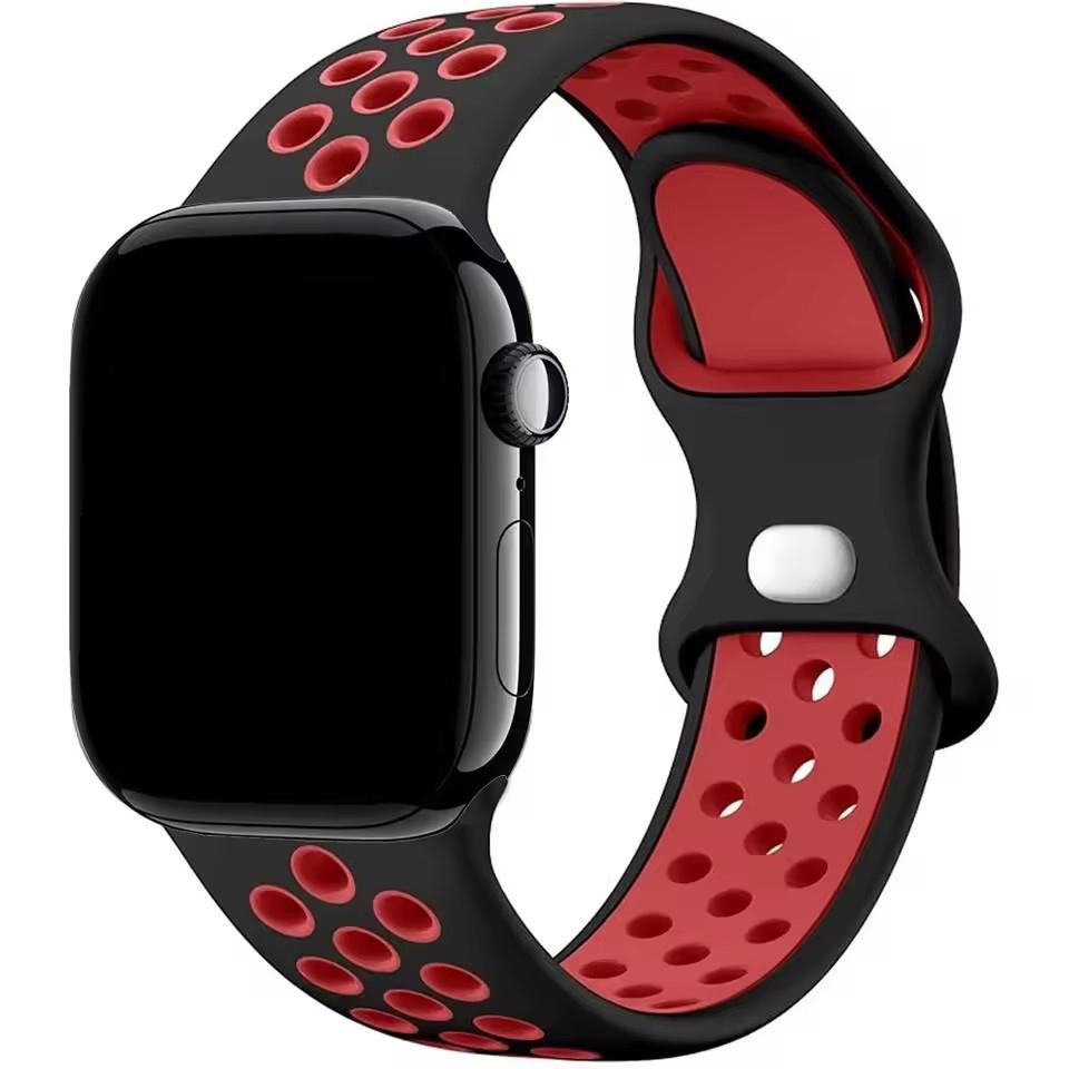 Soft Silicone Band for Apple Watch 9 8 7 6 Ultra 2 49mm 46mm 44mm Sport Waterproof Watch Strap for Iwatch Series 5 4 SE Bracelet