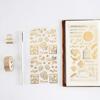 Gold Stamping Flat Stickers Cat English Flower Decals Decorative Stationary Scrapbooking Gift Girl
