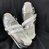 Leather version~ Sports ballet shoes women's bow Velcro silver Mary Jane shoes women's moral training single shoes