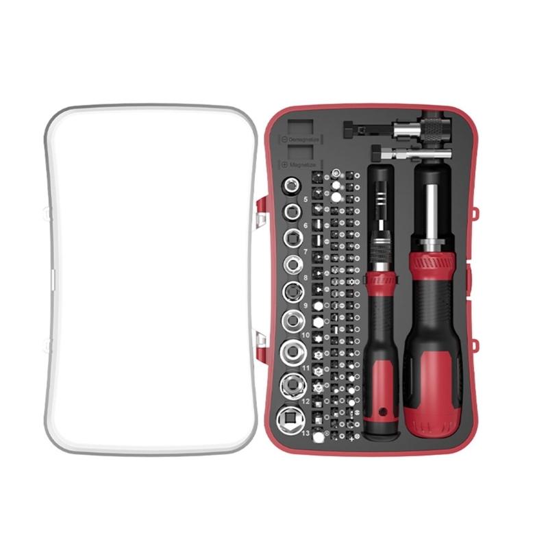 

47/77Pcs Ratcheting Screwdriver Bits & Socket Set 47/77Pcs with Magnetic Regular & Precision Bits for Home, Garage красный