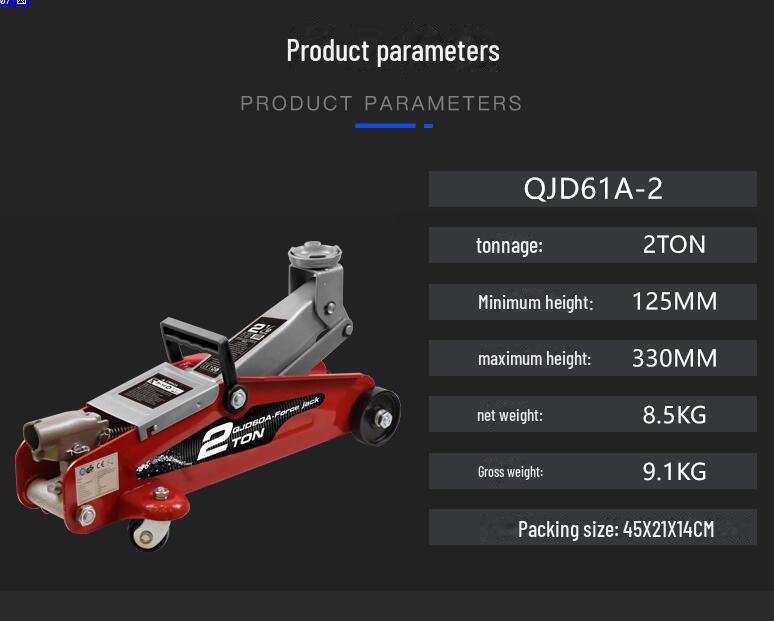 2-Ton Hydraulic Car & SUV Jack for Tire Changing