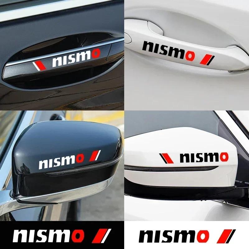 2025 For Nissan 4PCS Car Door Handle Sticker Auto Badge Accessories For Nissan Nismo Logo Tiida Teana Qashqai Juke X trail Note