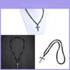Obsidian Tiger Eye Hematite Cross Beaded Necklace For Men Fashion Accessory