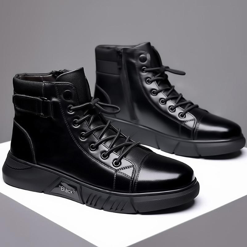 Pánské módní boty 2025 Podzim a zima Trendy ležérní bavlněné boty plus samet pro udržení tepla Britské vysoké pracovní boty 38-44