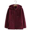 Women's Warm Hooded Jacket Zipper Casual Jacket Thickened Loose Warm Jacket