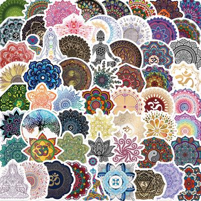60 Mandala Flower Yoga Graffiti Stickers Luggage Guitar Notebook DIY Waterproof Stickers