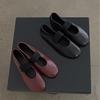 Leather Lazy Clouds Literary Gentle Wind Flat Ballet Shoes Grandma Shoes One-word Broadband Mary Jane Single Shoes Women