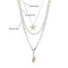 Female Niche Collarbone Chain Three-Layer Bear Star Tassels Necklace Student Simple Temperament Cold Wind Necklace