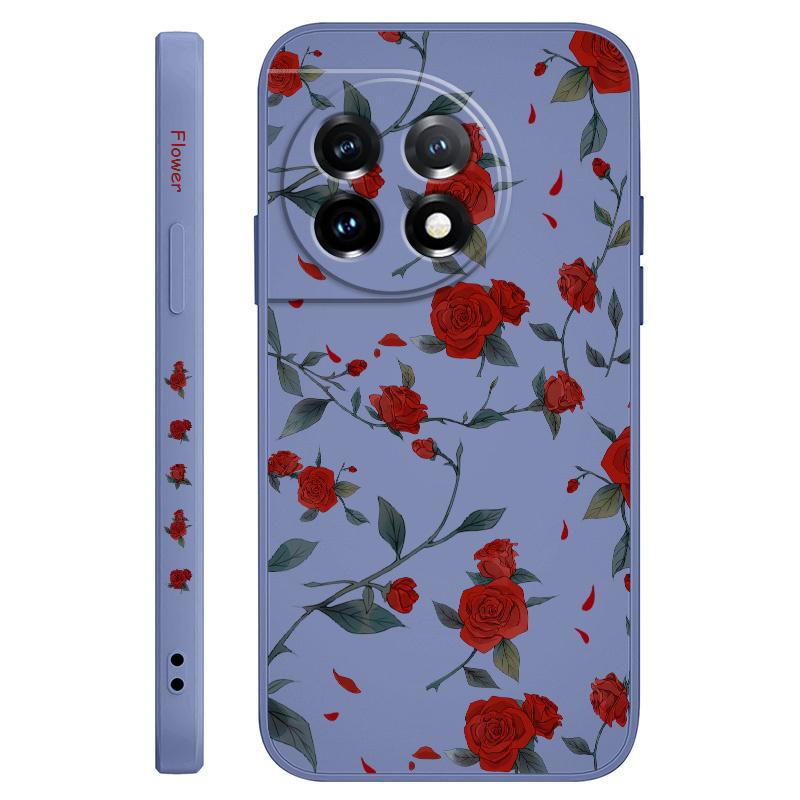 Flowering Rose Phone Case For Oneplus 13 13R 12 12R 11 11R 10 10R 10T 9R 9RT 9 8T 8 7 7T Pro 5G Liquid Silicone Cover