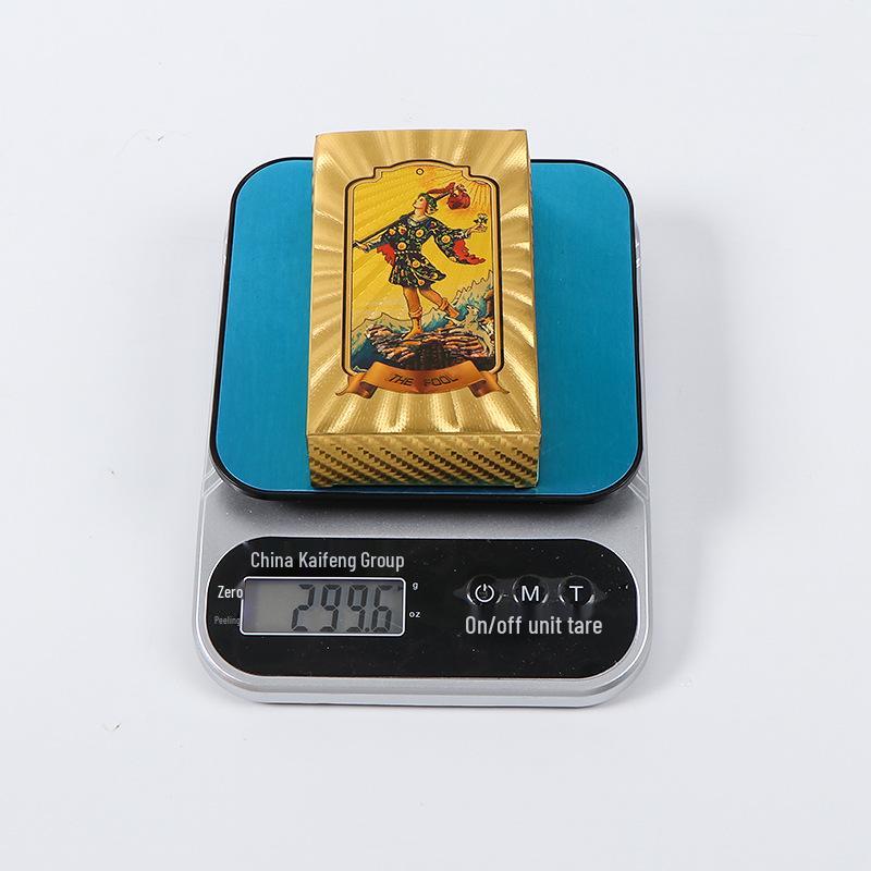 Mazzo di Tarocchi Bianco Edizione da Collezione: Set Completo Foglia Oro, Materiale PET, Nuove Carte dei Tarocchi.