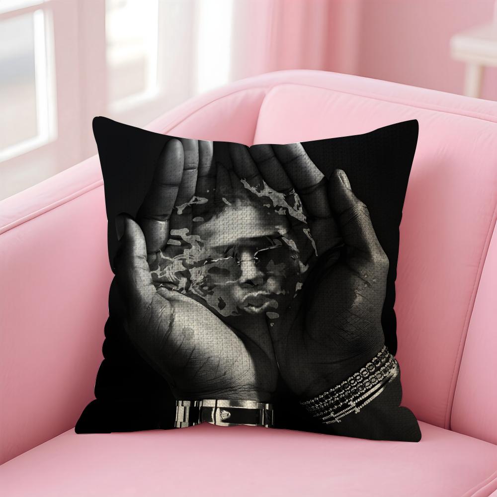 NNinho Rapper Cushion Cover Natural Linen Pillow Case DoubleSided Print Decorative Sofa Pillowcase Home Decor Gift